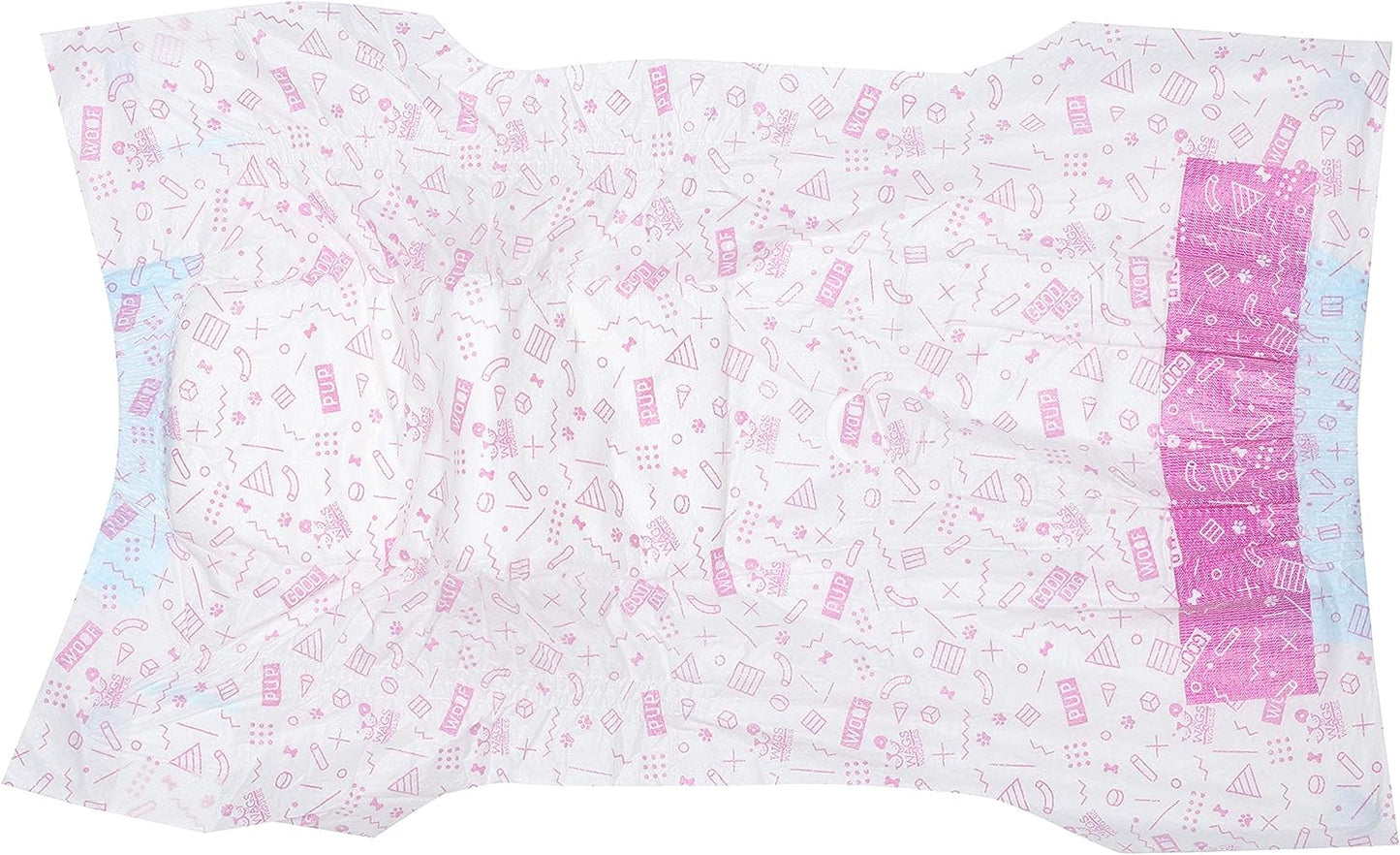 Wags & Wiggles Female Dog Diapers | Doggie Diapers for Female Dogs | Small Dog Diapers, 15"-19" Waist - 12 Pack | Disposable Dog Diapers for Female Dogs