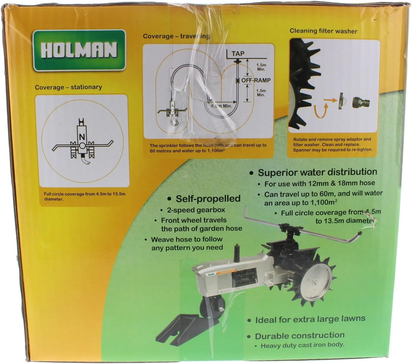Holman Travelling Sprinkler Irrigation Grass Tractor Self Propelled Large Lawns