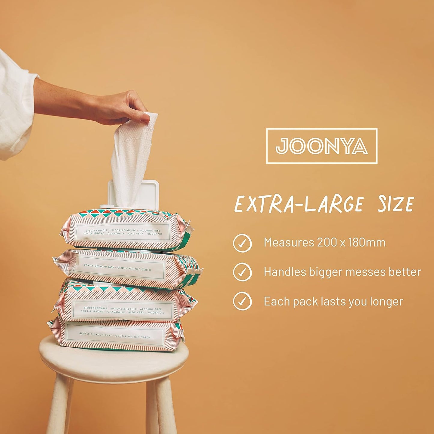 Joonya Baby Wipes - Non-Toxic, Biodegradable Baby Wipes for Calm, Healthy Skin - Fragrance Free Baby Wipes - Bulk Baby Wipes - 3 Packs of 80 Nappy Wipes (240)