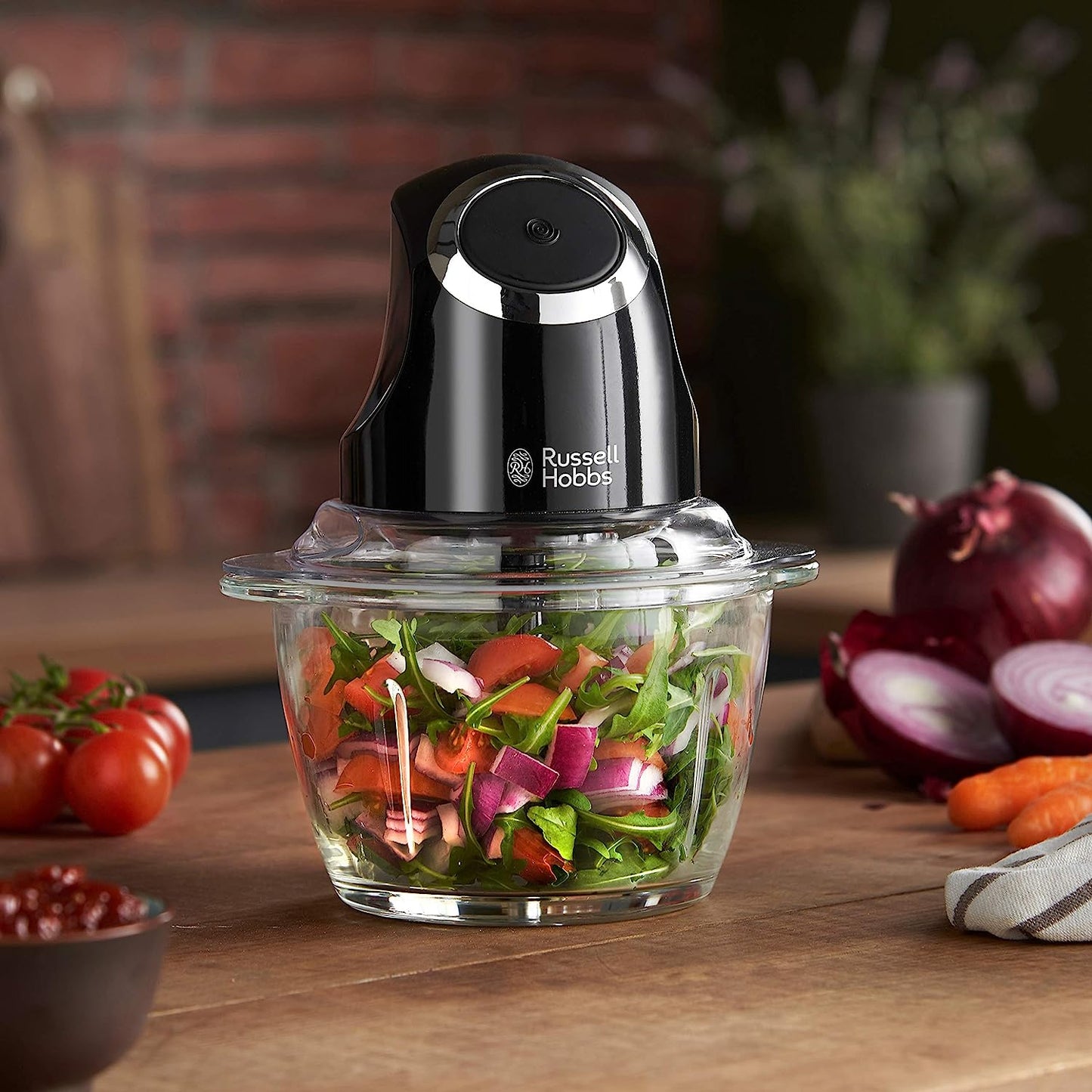 Russell Hobbs RHMFP5BLK, Desire Mini Chopper, Stainless Steel S Blade, One touch Operation