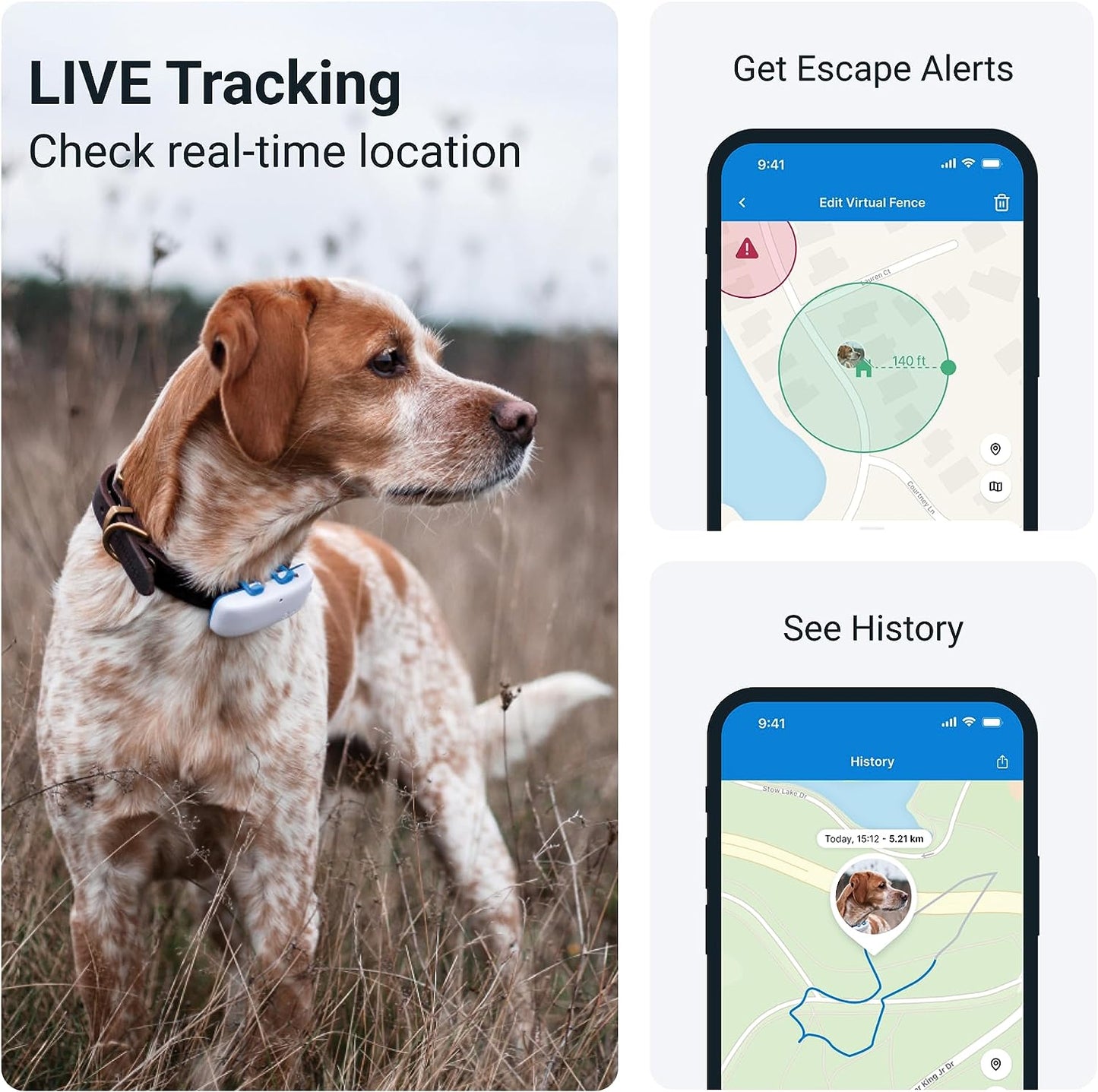 Tractive GPS Tracker for Dogs - Waterproof, GPS Location & Smart Pet Activity Tracker