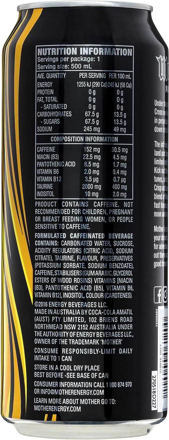 Mother Energy Drink Passion Cans 24 x 500mL