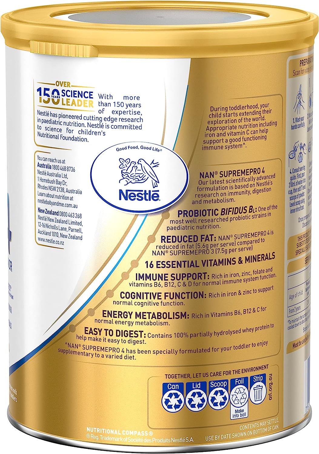 Nestlé NAN SUPREMEpro 4, Premium Toddler 2+ Years Milk Drink Powder 800gm