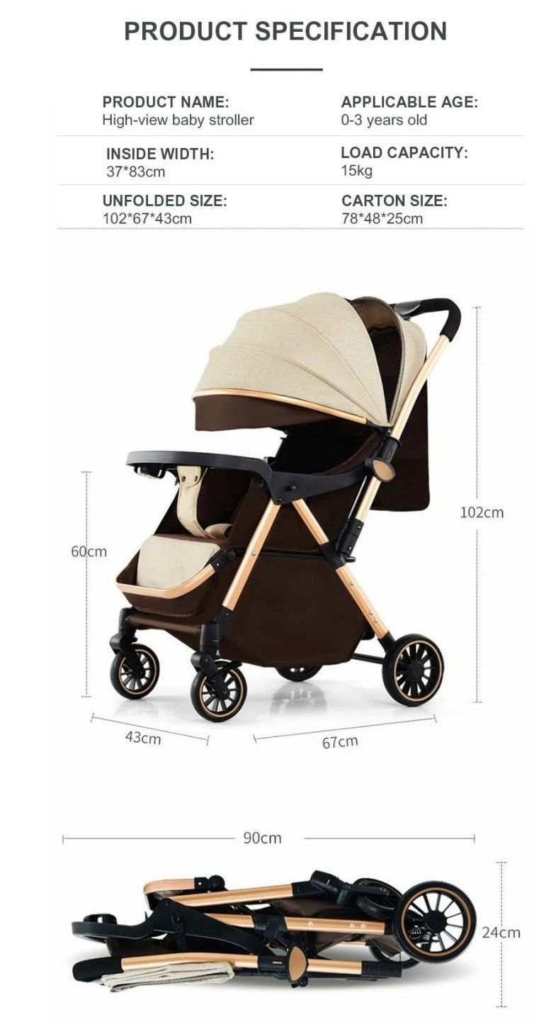 Baby stroller very light portable stroller good for travellers-Khaki