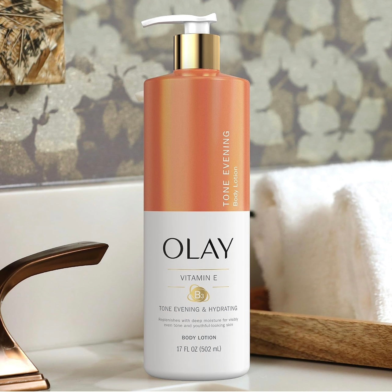 Olay Tone Evening and Hydrating Body Lotion, Deep Moisture, 17oz (Pack of 4)