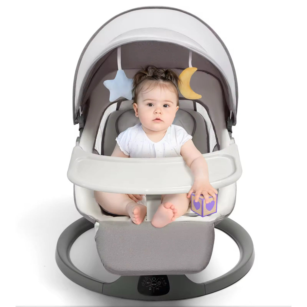 Electric baby swings 2 in 1 with 8 Lullabies , remote control , 5 swings speed , 3 recliner position