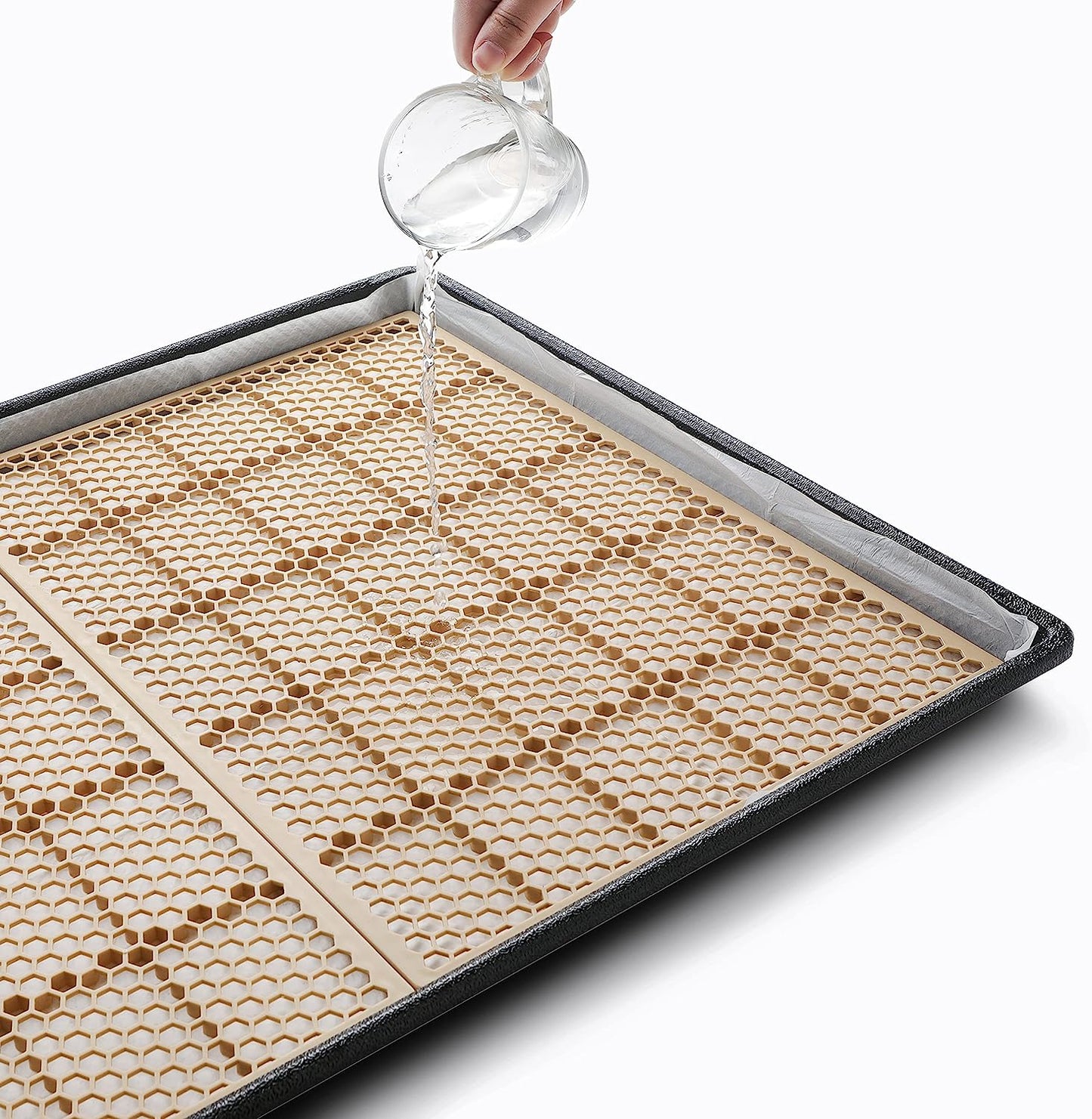 Dog Grass Pee Pads for Dogs with Tray | Extra Large 114×86 cm | 2× Dog Artificial Grass Pads Replacement| Rapid Drainage | 2 Training Pads | Indoor Dog Litter Box