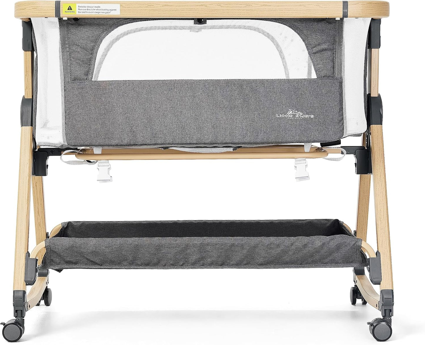 Baby Bassinet Airflow Co-Sleeper, Rocking Crib with Mosquito net - Grey