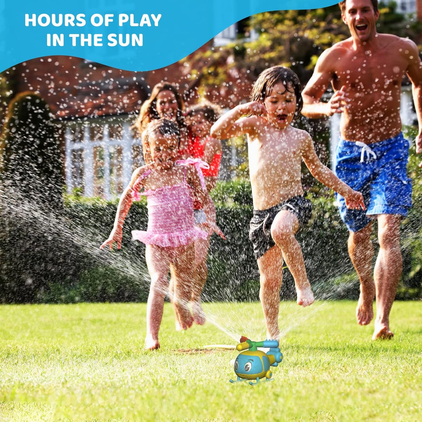 Helicopter Water Sprinkler for Kids, Spinning Sprinkler for Yard, Sprays Water 15 Feet High for Summer Outdoor Play