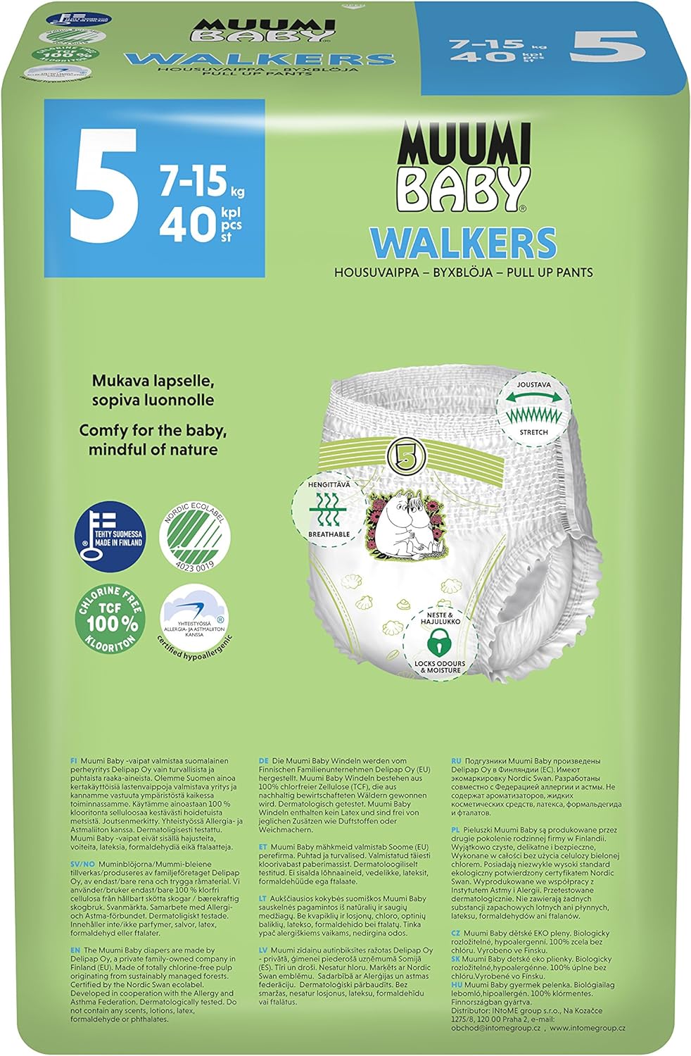 Muumi Baby Nappy Pants Pack of 38, Size 5 Maxi Plus 10-15 kg