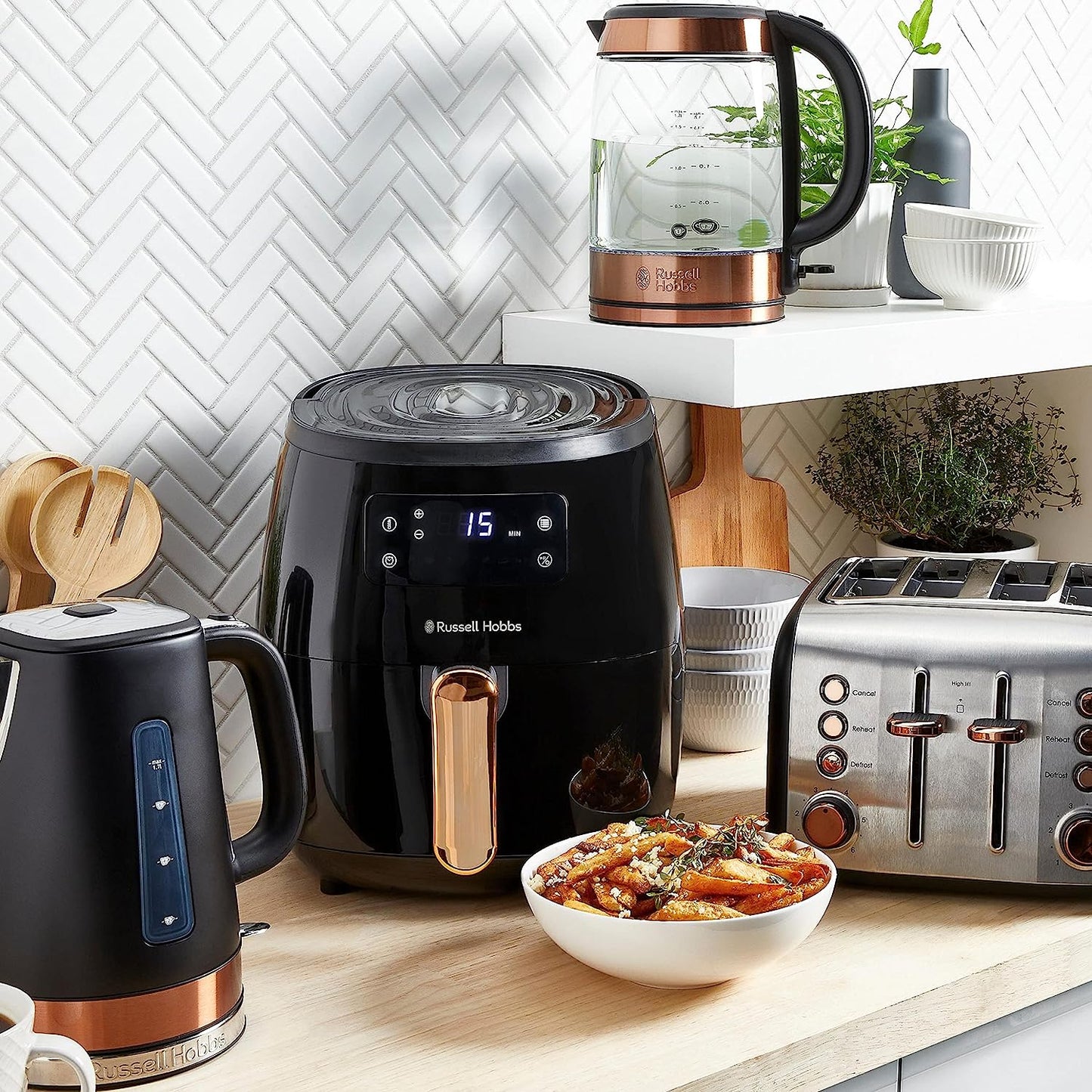 Russell Hobbs RHT94COP, Brooklyn Toaster 4 Slice, Extra Wide Toasting Slots