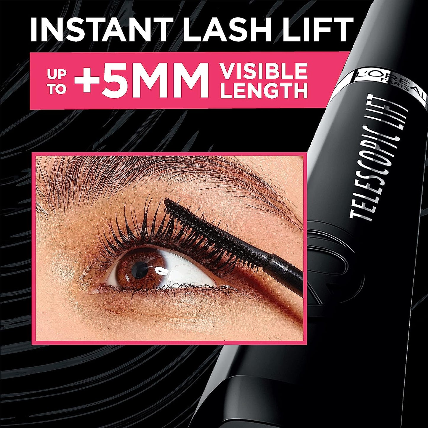 L’Oréal Paris Telescopic Lift Washable Mascara, Lengthening and Volumizing Eye Makeup, Lash Lift with Up to 36HR Wear, Black Brown, 0.33 Fl Oz
