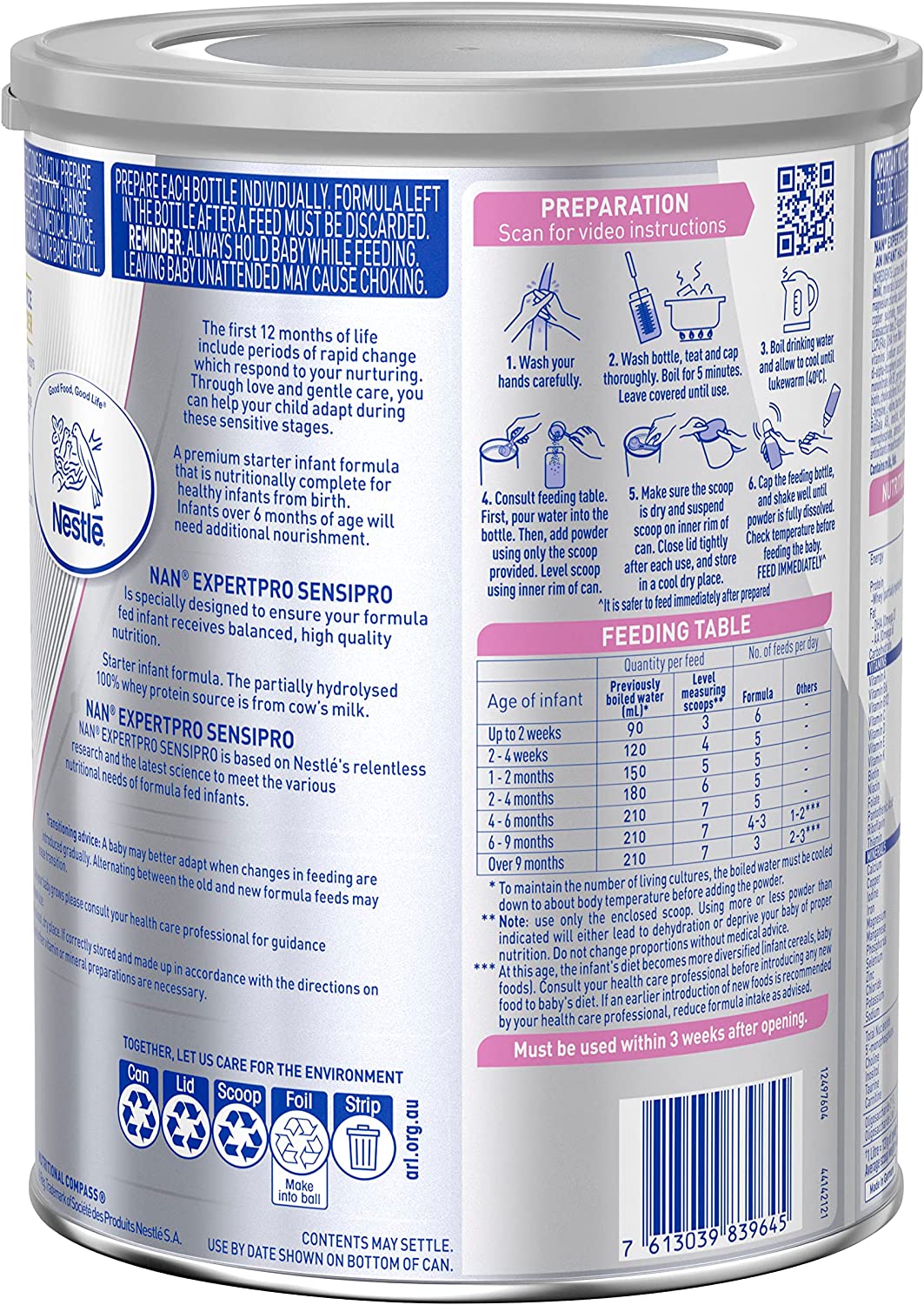 Nestlé NAN EXPERTpro SENSIpro, Suitable from Birth Premium Starter 800gm