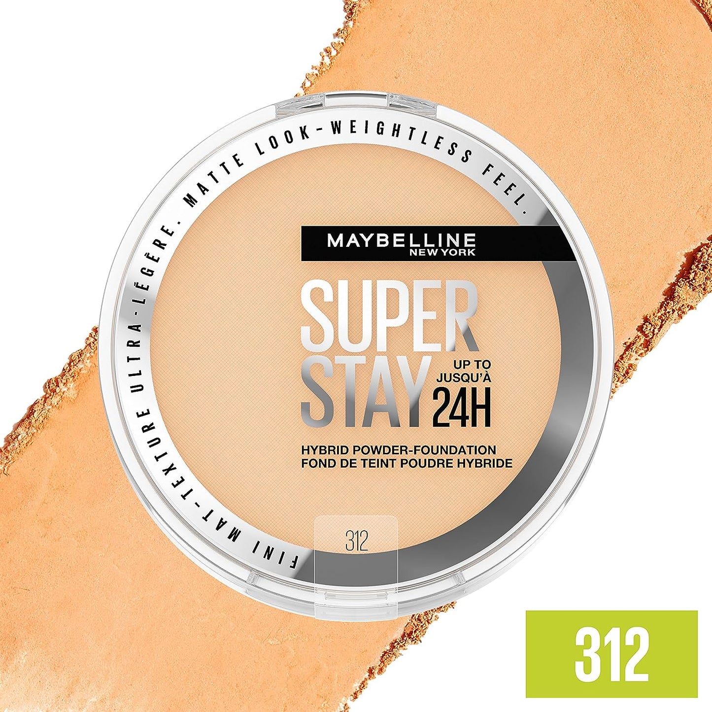 Maybelline New York Super Stay Up to 24HR Hybrid Powder-Foundation, Mediukeup