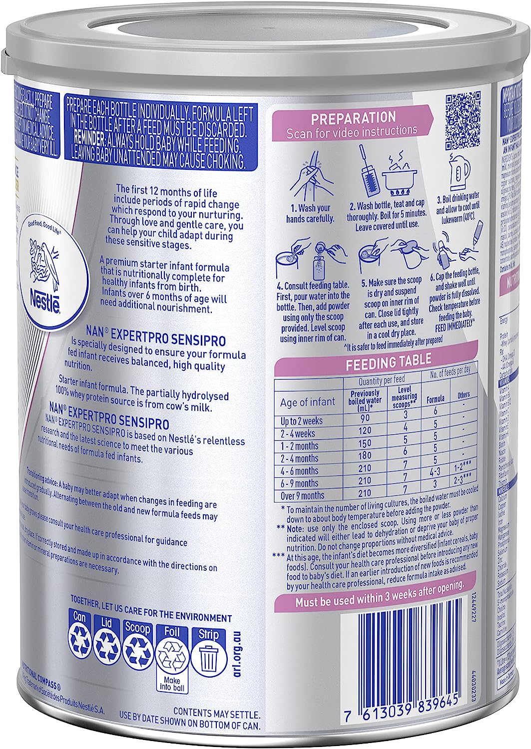 Nestlé NAN EXPERTpro SENSIpro, Suitable from Birth Premium Starter 800gm
