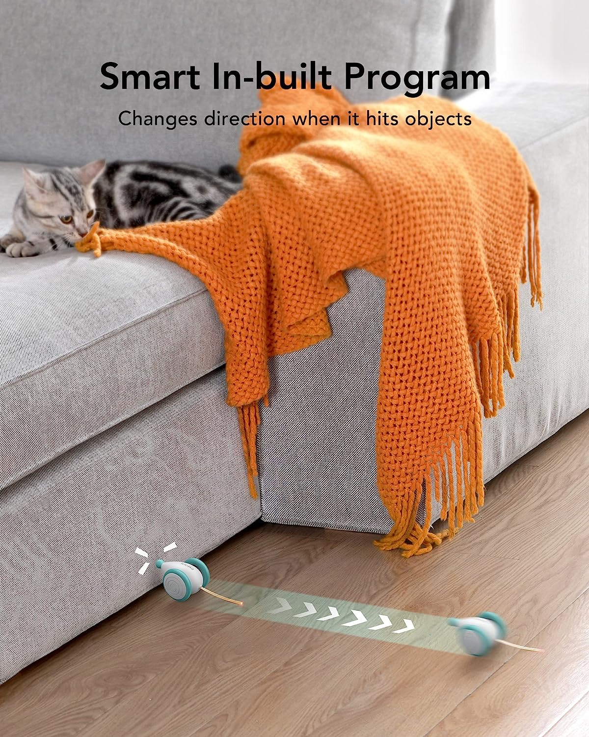 PETLIBRO Interactive Cat Toys for Indoor Cats with LED Lights, Cat Mouse Toys, Smart Sensing Cat Toys, Moving Cat Toy, Smart Electric Cat