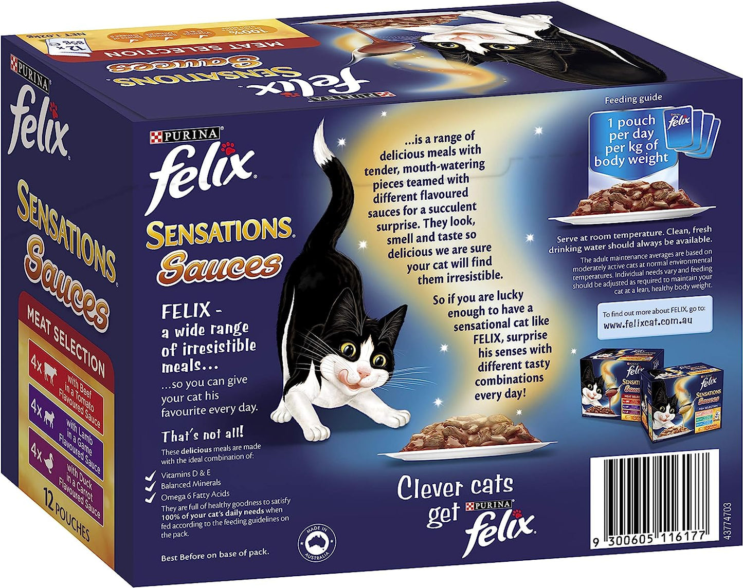 Felix Sensations Sauces - Meat Selection, Adult and Senior, 60x85g