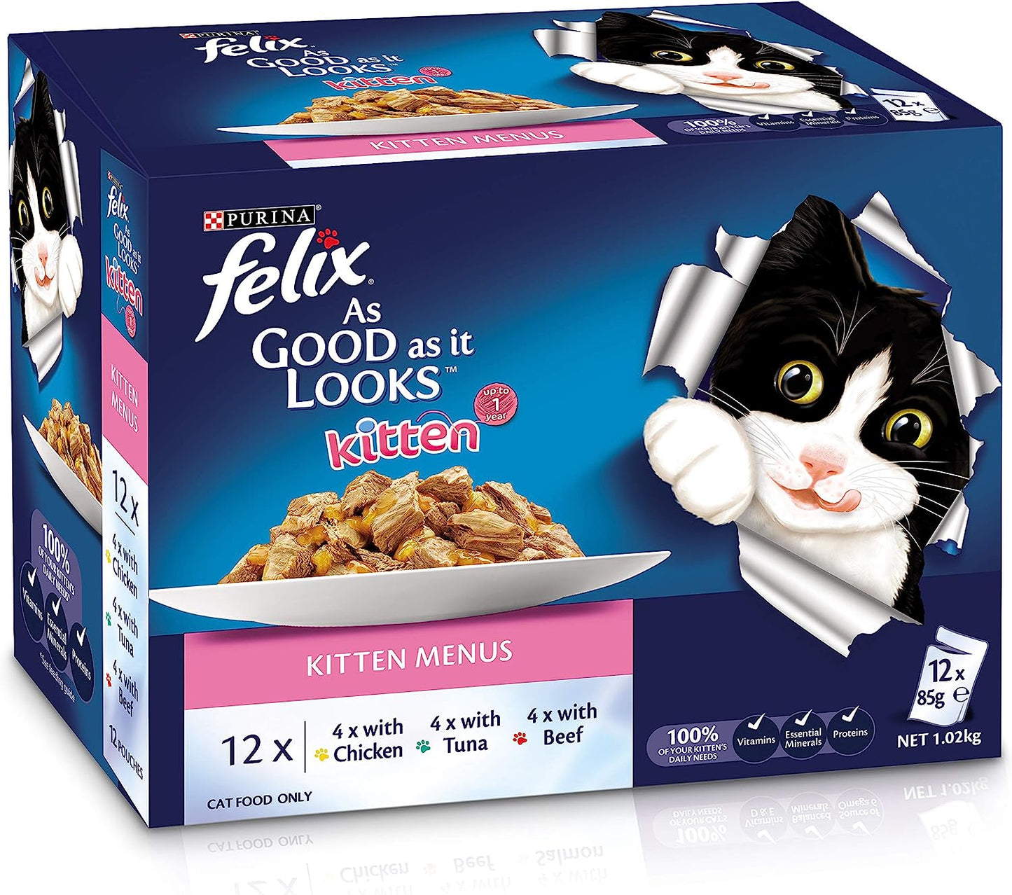 Felix As Good As It Looks - Kitten Menus, 60X85G