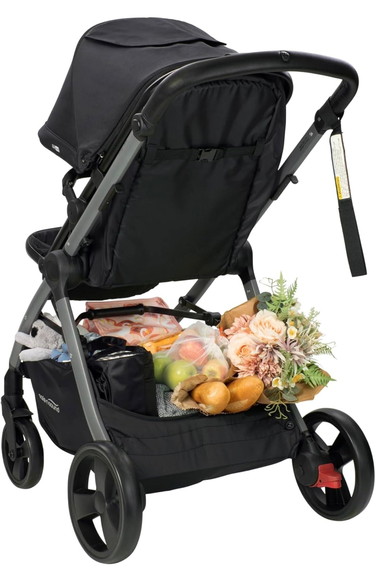 Safe-n-Sound Cosy Lux Stroller, 4 in 1 Comfortable Travel System, XL 10kg Basket Size, Easy Fold, Extra Large UPF 50+ Extendable Canopy, Travel System Compatible, Black (30179)