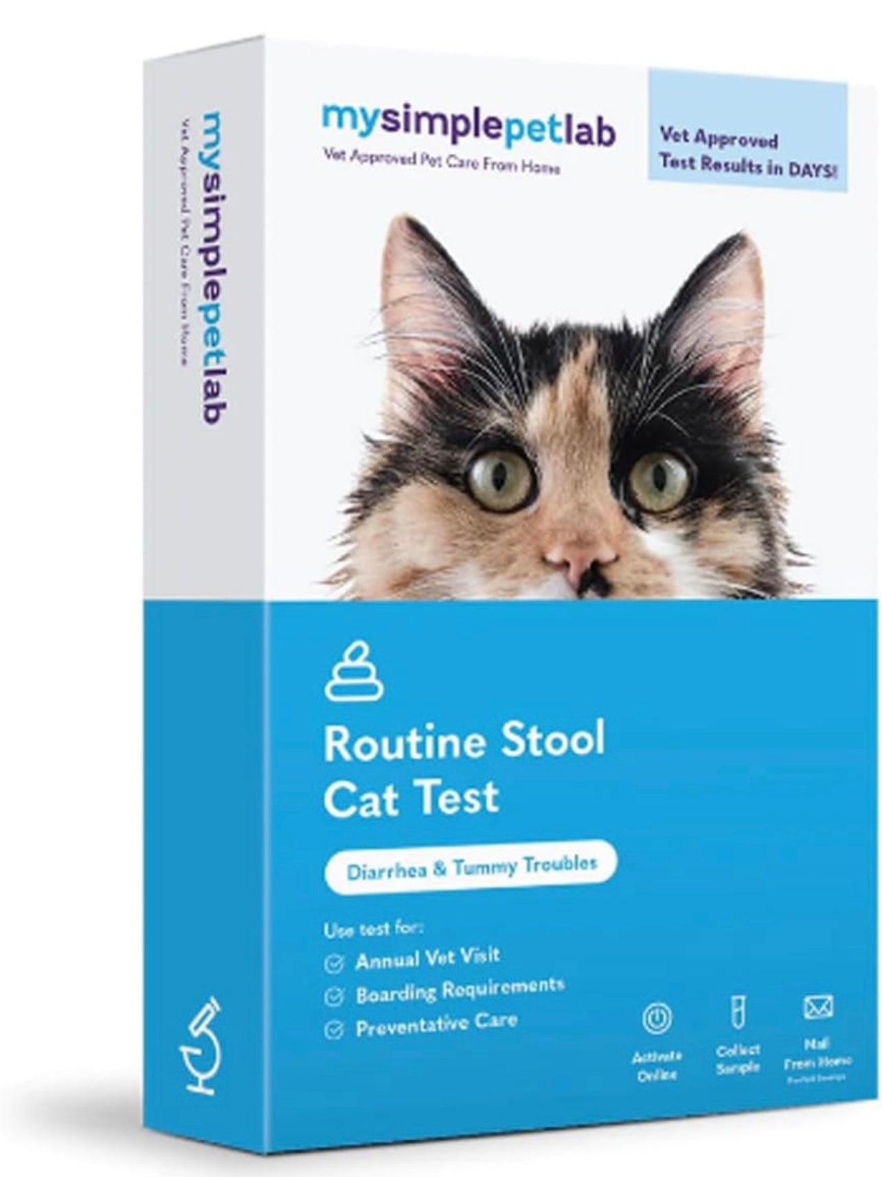 MySimplePetLab Cat Stool Test Kit | Fast and Accurate Cat Worms and Giardia Test | Mail-in Stool Sample Kit for Early Detection of Cat Worms and Giardia