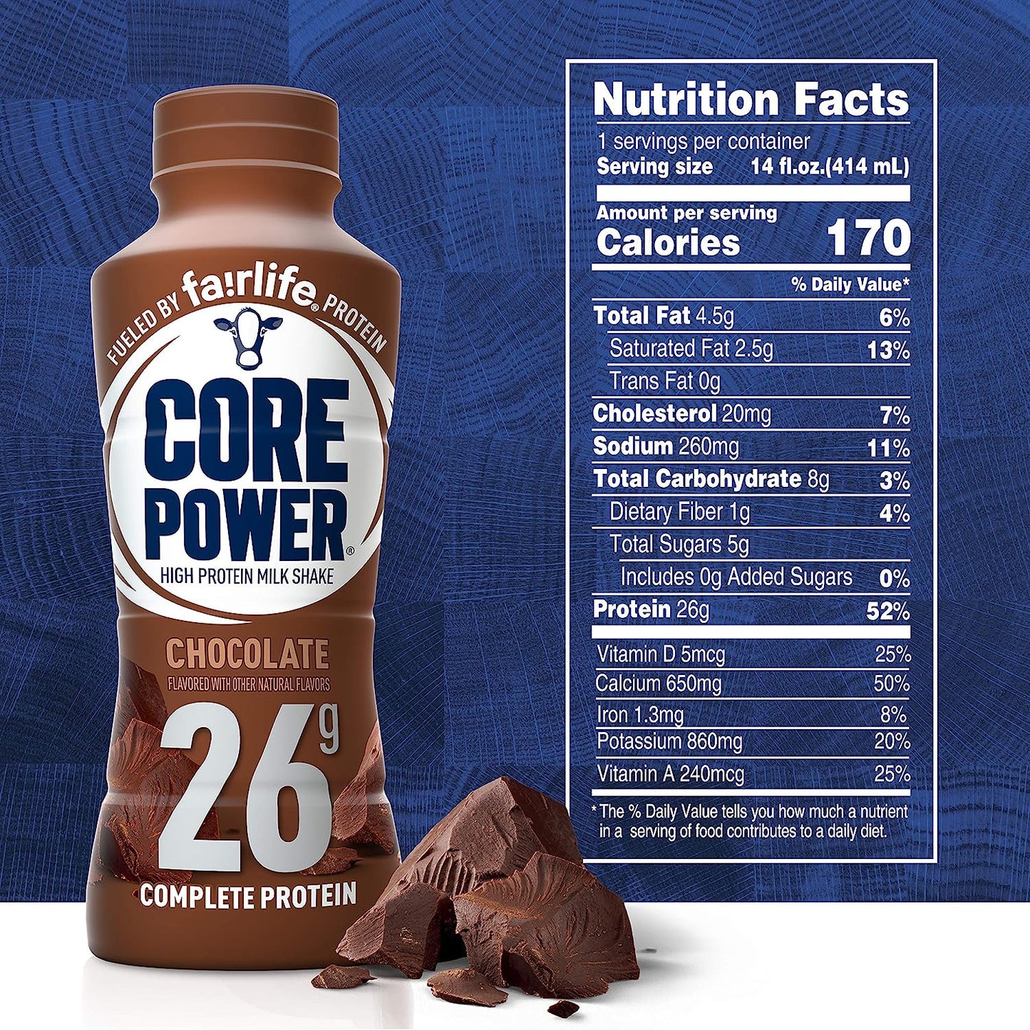 Fairlife Core Power 26g Protein Milk Shakes, Ready To Drink for Workout Recovery, Chocolate (Pack of 12)