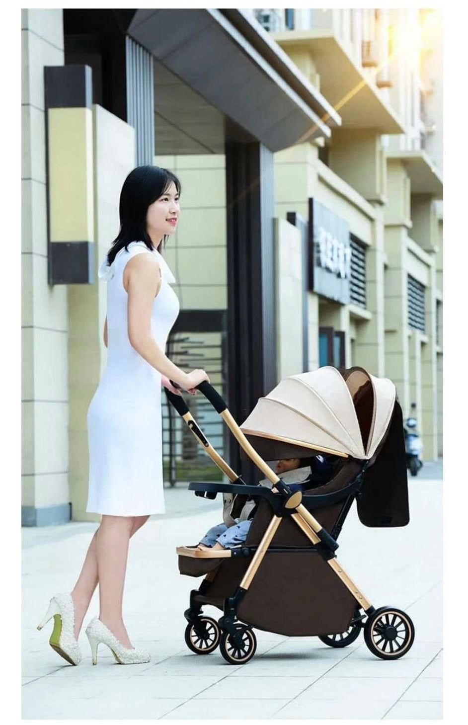 Baby stroller very light portable stroller good for travellers-Khaki