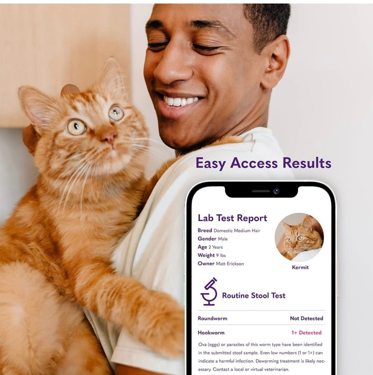 MySimplePetLab Cat Stool Test Kit | Fast and Accurate Cat Worms and Giardia Test | Mail-in Stool Sample Kit for Early Detection of Cat Worms and Giardia