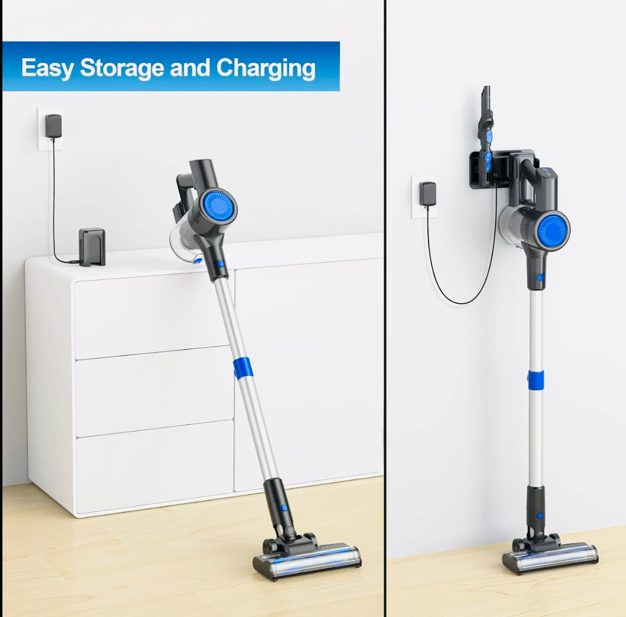 Powerful Wireless Vacuum Cleaner 2200mah BLDC 250w Rechargeable Vacuum