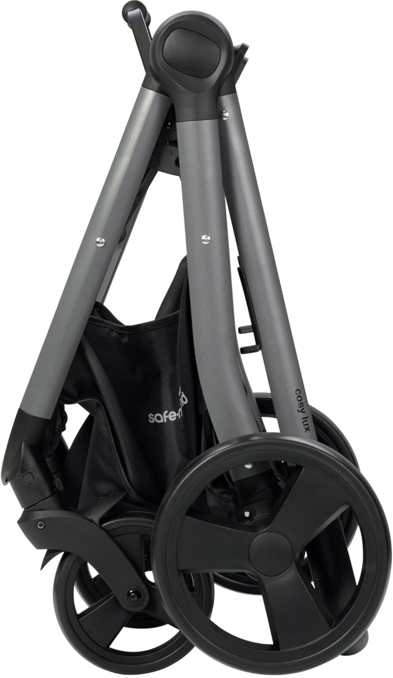 Safe-n-Sound Cosy Lux Stroller, 4 in 1 Comfortable Travel System, XL 10kg Basket Size, Easy Fold, Extra Large UPF 50+ Extendable Canopy, Travel System Compatible, Black (30179)