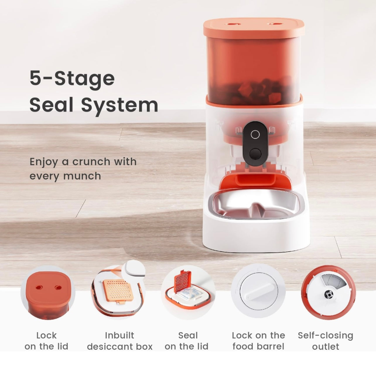 Pawaii Automatic Cat Feeders with App Control, 2.4G Wi-Fi Enabled Smart Pet Feeder for Cat and Dog, Automatic Cat Food Dispenser with Portion Control, 1-30 Meals Per Day, 3L