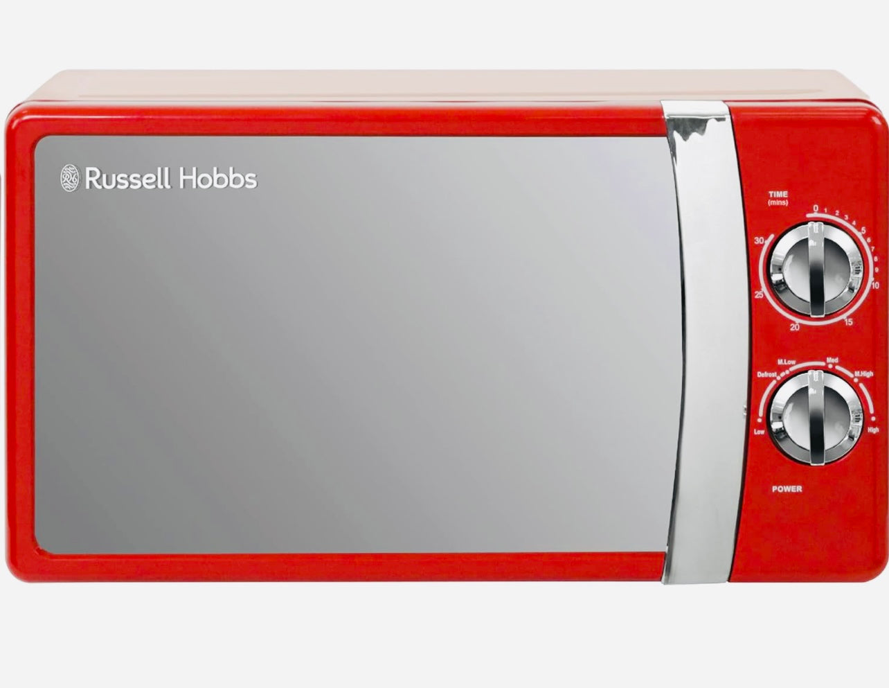 Russell Hobbs RHMM701R 17 Litre 700 W Red Solo Manual Microwave with 5 Power Levels, Ringer & Timer, Defrost Setting, Easy Clean