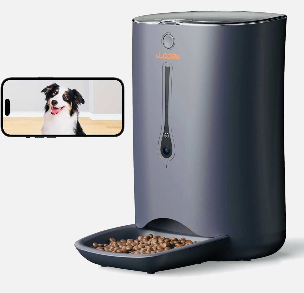 WOPET 7L Automatic Dog Feeder with Camera, 5G WiFi Automatic Cat Food Dispenser, Automatic Cat Feeder with Timer Programmable, HD Camera for Voice and Video Recording