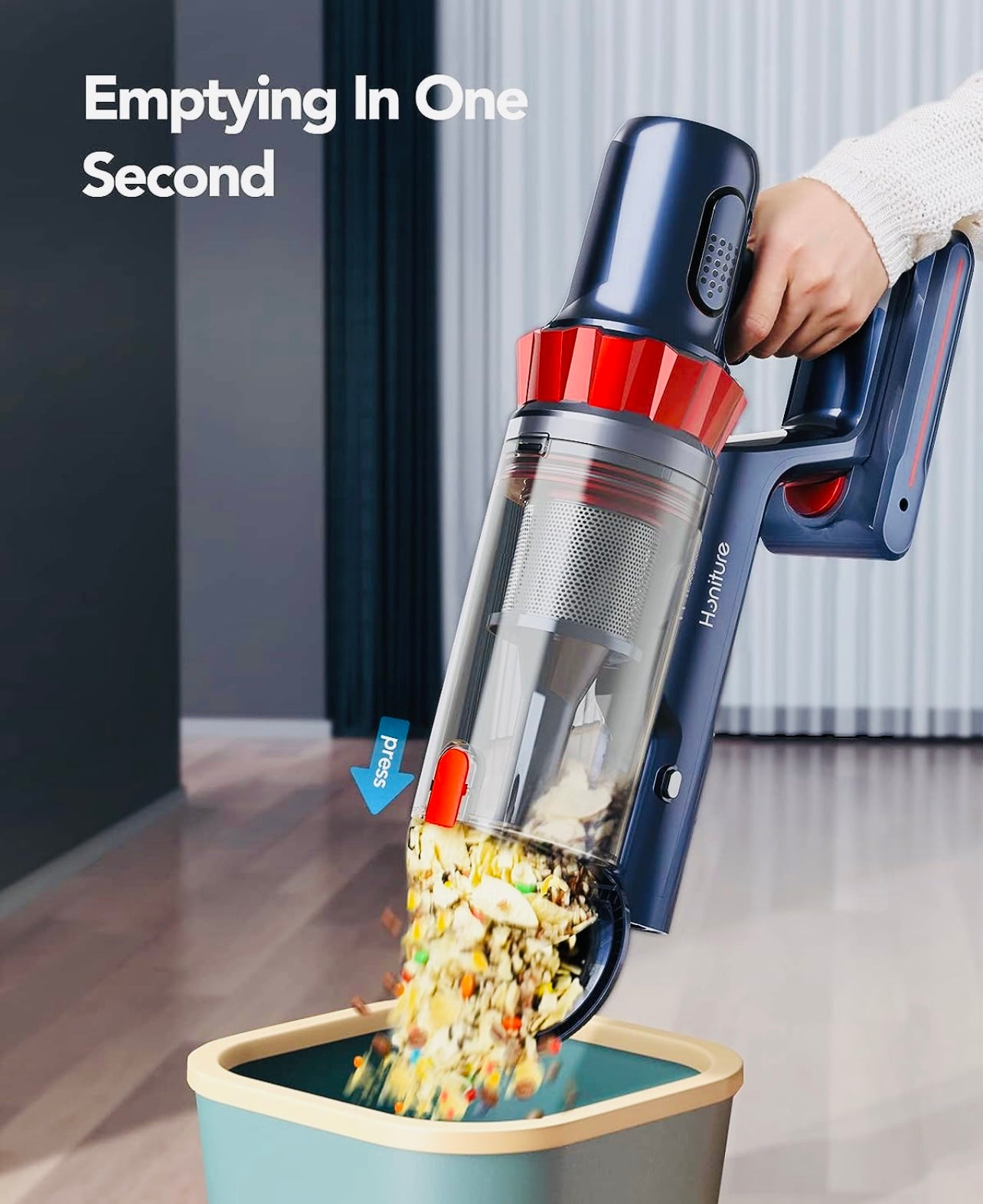 Honiture S13 Cordless Vacuum Cleaner, 400W 33Kpa Handheld Vacuum with LCD Smart Screen