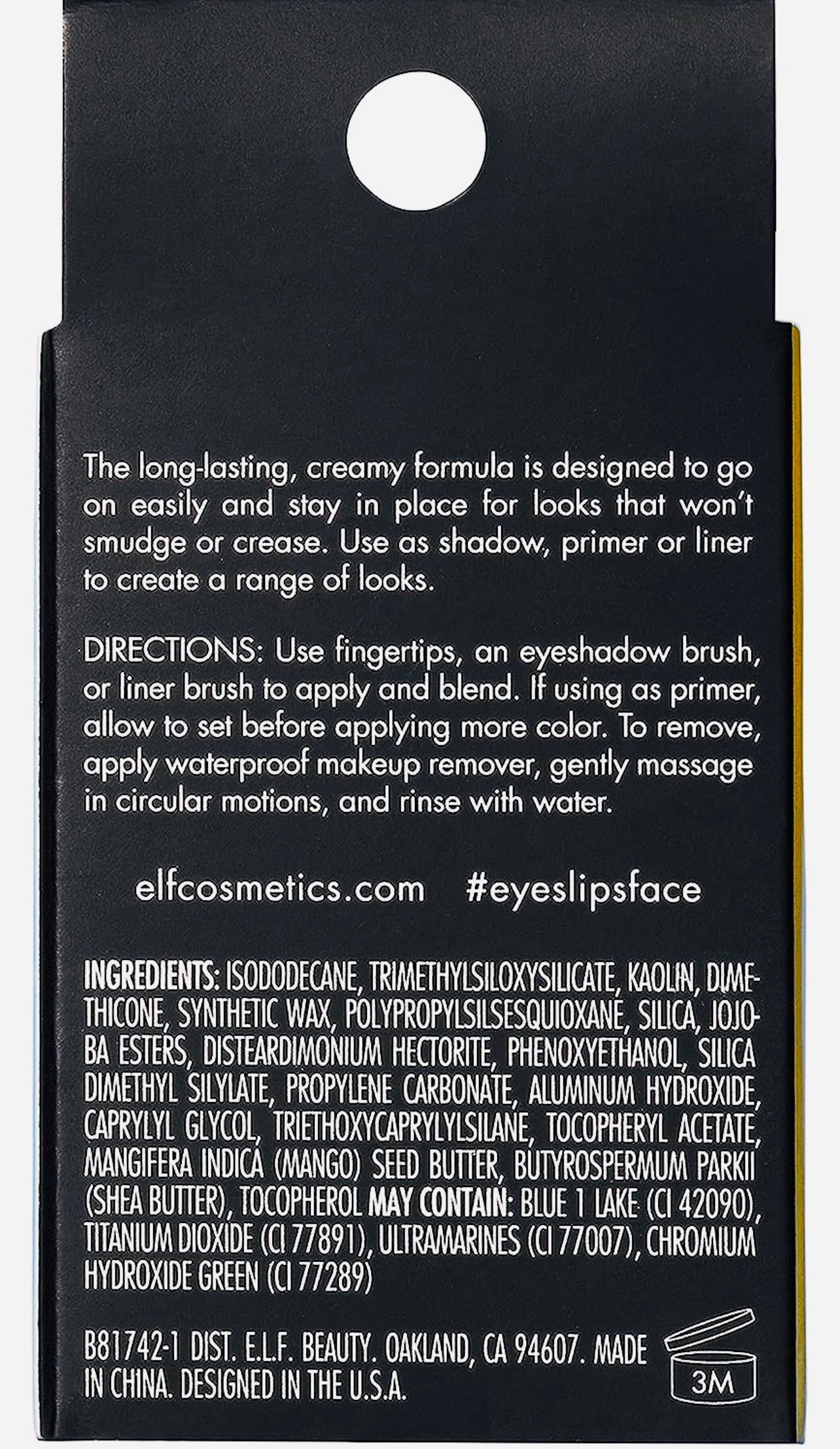 e.l.f. No Budge Cream Eyeshadow, 3-in-1 Eyeshadow, Primer & Liner With Crease-Resistant Color & Stay-Put Power, Vegan & Cruelty-Free, Sahara