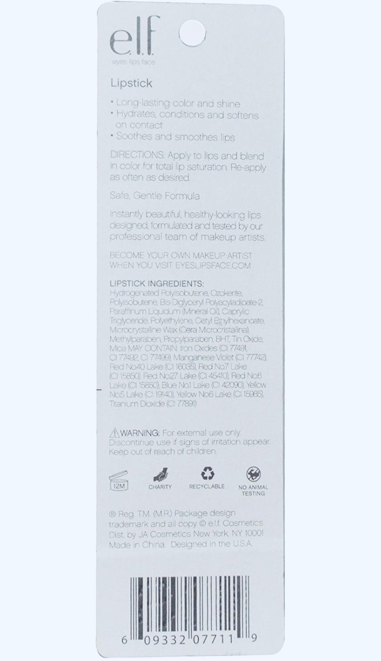 e.l.f. Lipstick, Sociable, 0.12 Ounce