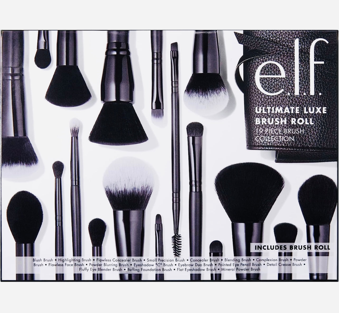 e.l.f. 19 Piece Brush Set for Precision Application, Synthetic