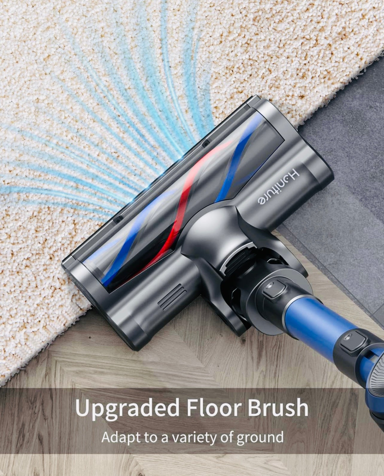 Honiture S12 Cordless Vacuum Cleaner, Up to 55mins, LCD Touch Screen, 5 Suction Power Gears, 400W/33kPa Lightweight Stick Vacuum