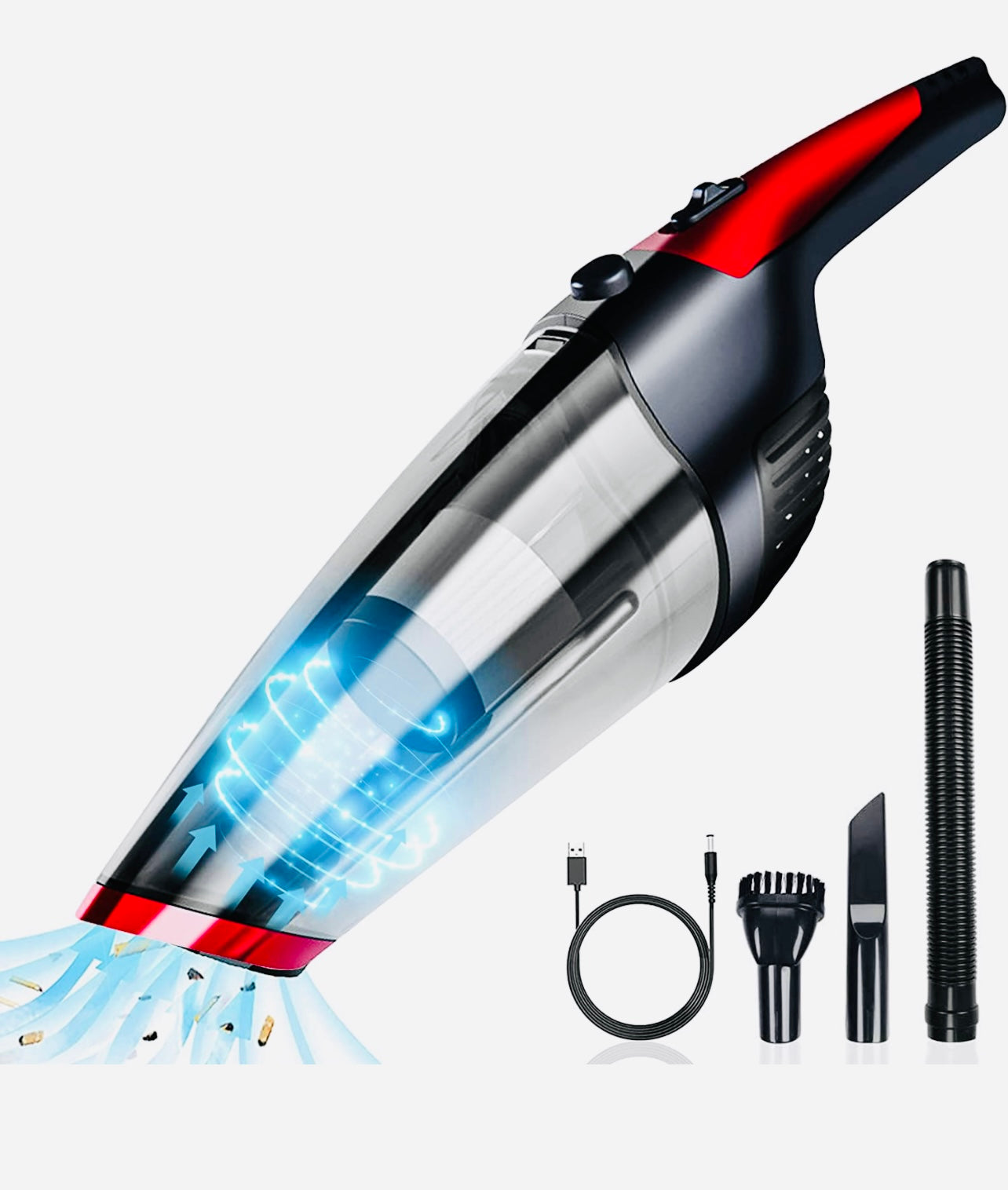 Fityou Handheld Vacuum Cordless, Upgraded 5800PA Super Suction Power Car Vacuum for Wet & Dry Clean, Portable Vacuum Cleaner 2200mAh Lithium Battery, 12V Vac for Home and Car Cleaning