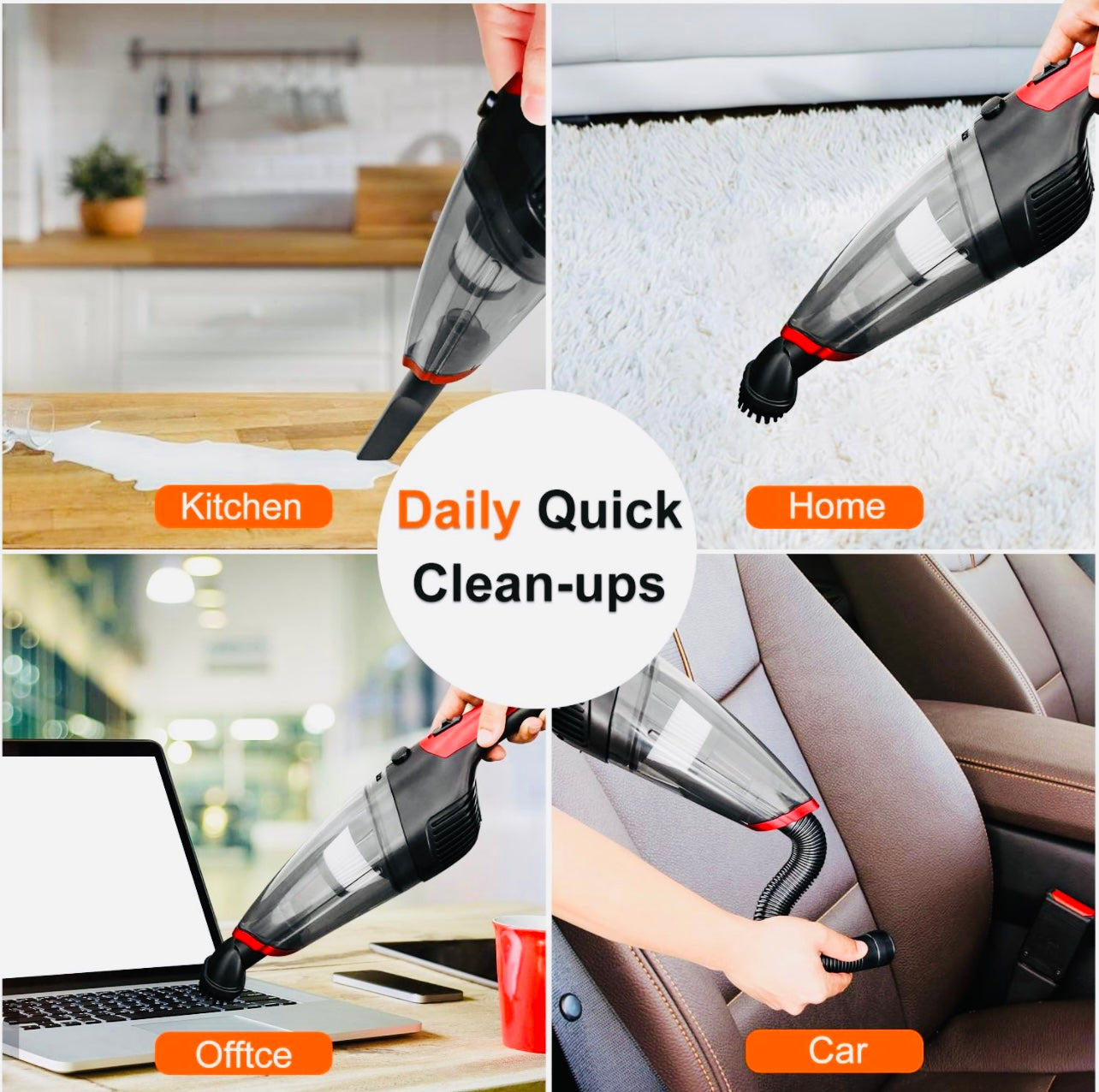 Fityou Handheld Vacuum Cordless, Upgraded 5800PA Super Suction Power Car Vacuum for Wet & Dry Clean, Portable Vacuum Cleaner 2200mAh Lithium Battery, 12V Vac for Home and Car Cleaning
