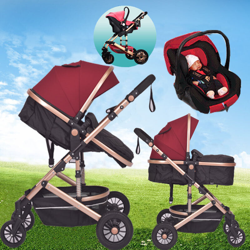Baby Stroller Set 3 in 1 Newborn Infant Bassinet Travel System with Car Seat