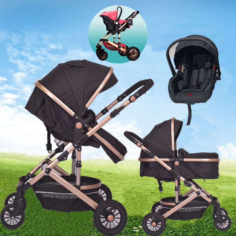 Baby Stroller Set 3 in 1 Newborn Infant Bassinet Travel System with Car Seat