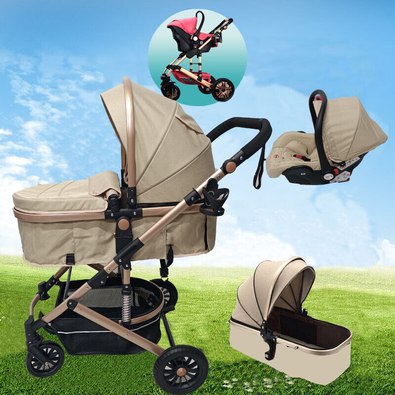 Baby Stroller Set 3 in 1 Newborn Infant Bassinet Travel System with Car Seat