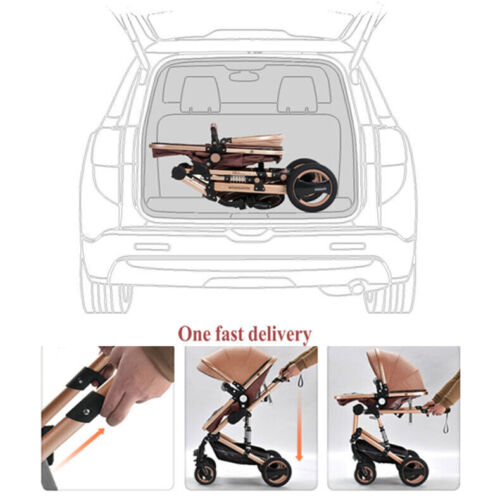 Reversible Baby Pram Stroller Bassinet Shock Absorbers Jogger Push Chair 9 in 1