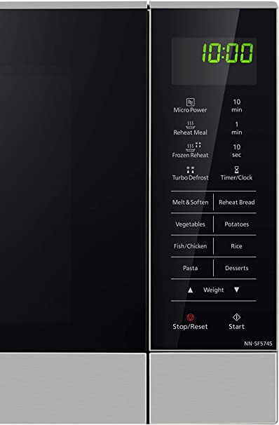 Panasonic 27L 1000W Flatbed Inverter Microwave, Stainless Steel (NN-SF574SQPQ)