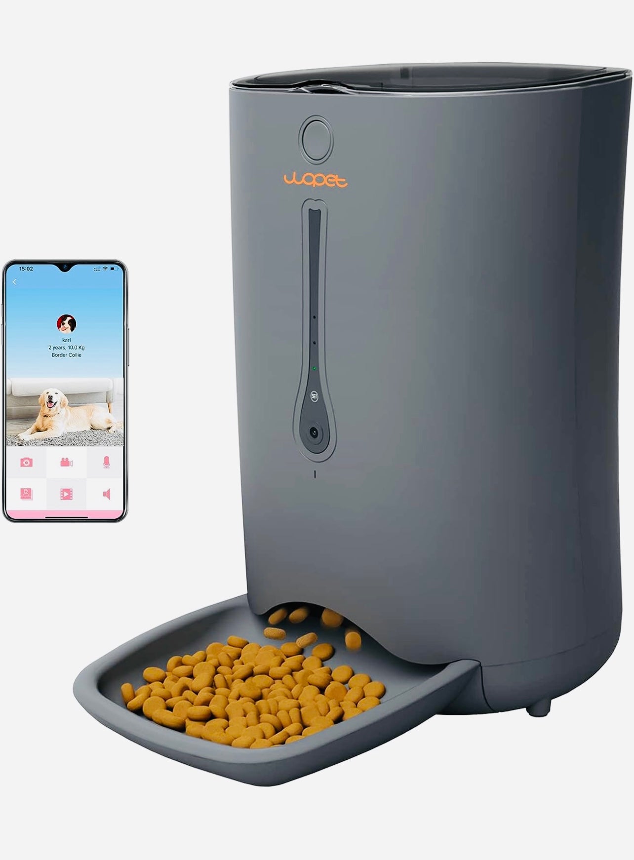 WOPET Automatic Cat Feeder with Camera,7L App Control Smart Feeder Cat Dog Food Dispenser,6-Meal Auto Pet Feeder with Timer Programmable,HD Camera for Voice and Video Recording