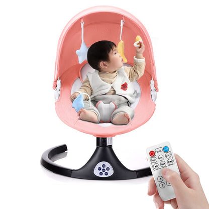 Baby Swing for Infants, 5 Speed Electric Bluetooth Baby Rocker for Newborn, 3 Timer Settings & 10 Pre-Set Lullabies, Portable Baby Swing with Tray and Remote Control for 5-26 lbs, 0-12 Months,Pink