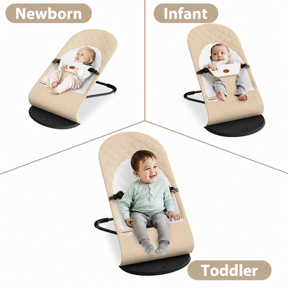 Ergonomic Baby Bouncer Chair with 2 Comfort Modes, Breathable Fabric & Machine-Washable Cover