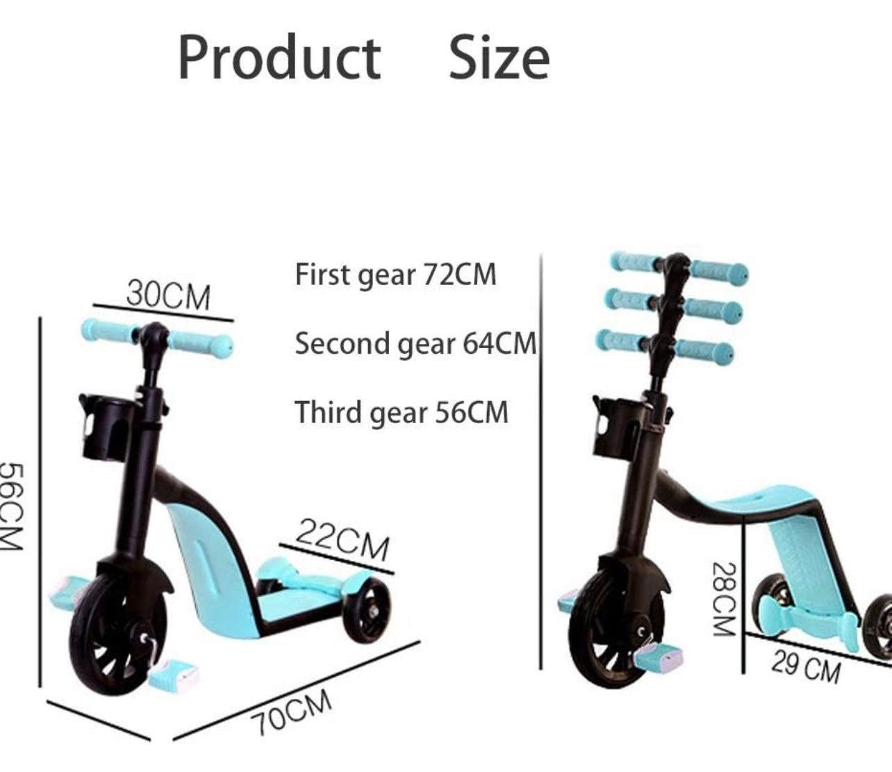 3 in 1 Toddler Scooter,Girls Boys Kids 3 Wheel Kick Scooters, Adjustable Height Extra Wide PU Flashing Wheels Scooter for Children from 2 to 8 Years Old