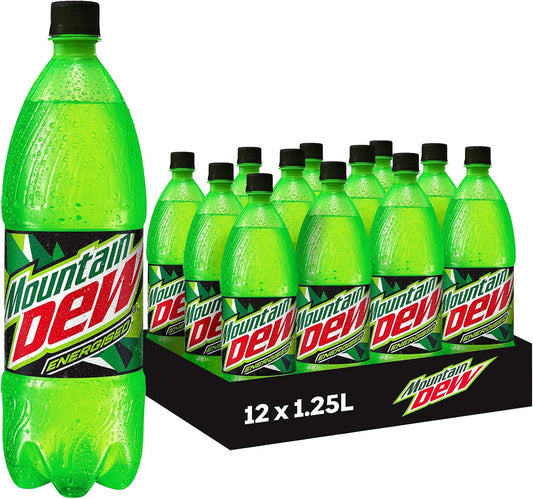 Mountain Dew Energised Soft Drink, 12 x 1.25L