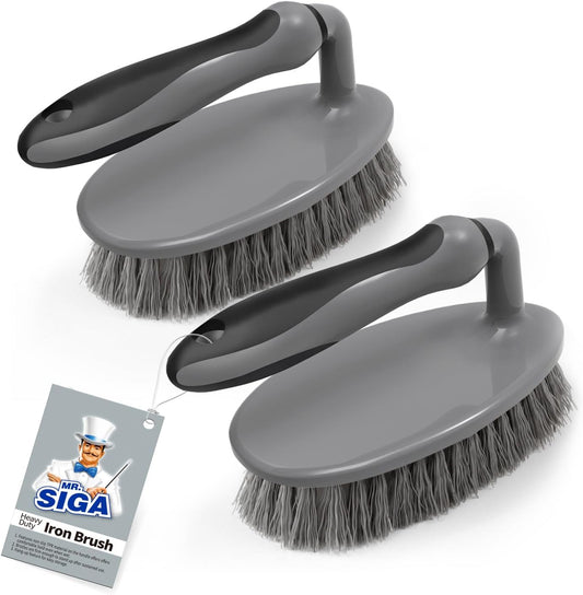 MR.SIGA Heavy Duty Scrub Brush with Comfortable Grip 2-Pack